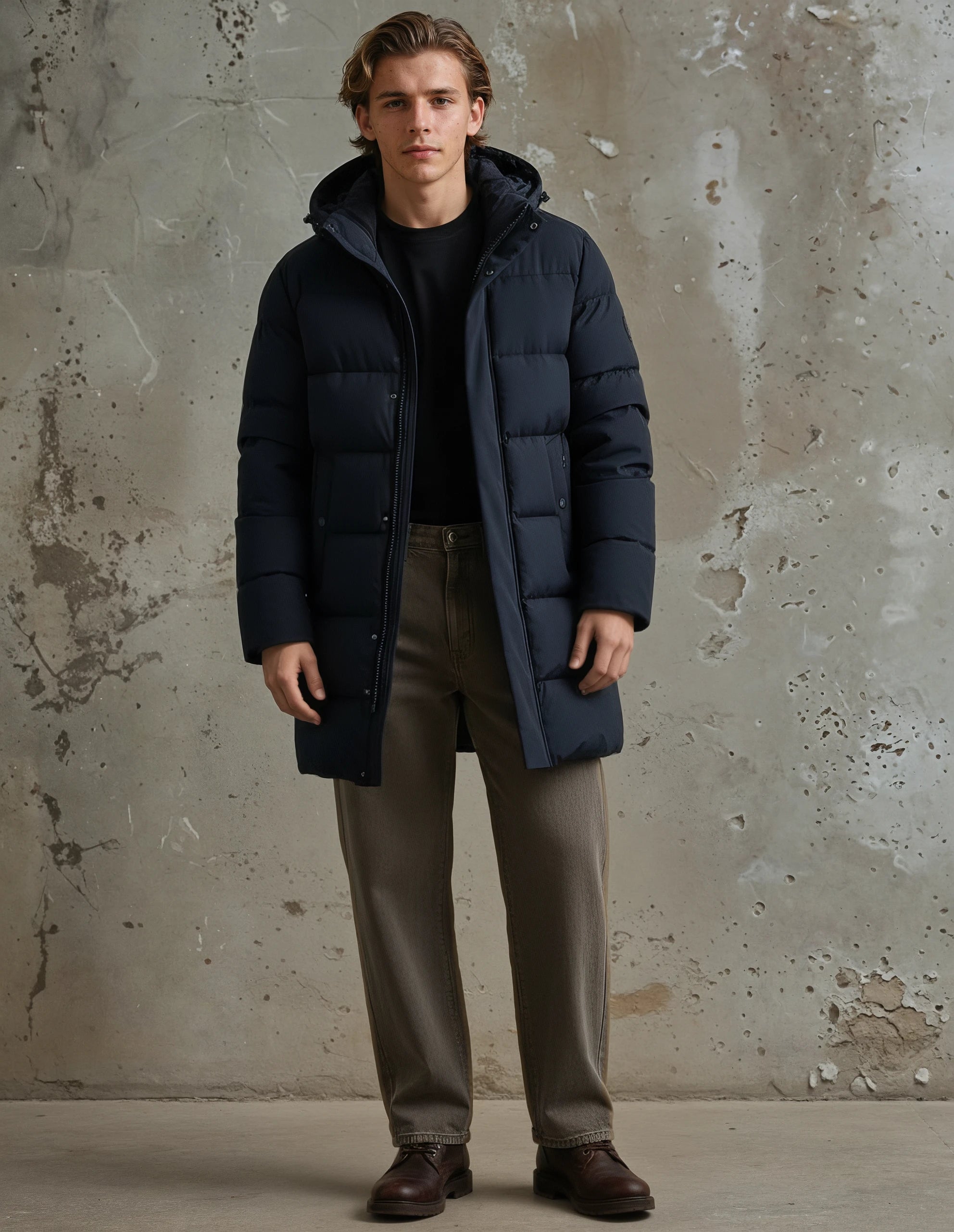 Sebastian - Herren Daunenparka – Leichte Isolierte Outdoorjacke mit Kapuze