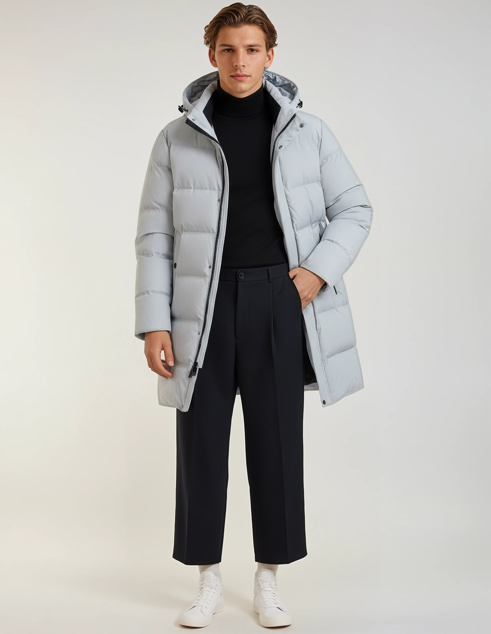 Sebastian - Herren Daunenparka – Leichte Isolierte Outdoorjacke mit Kapuze