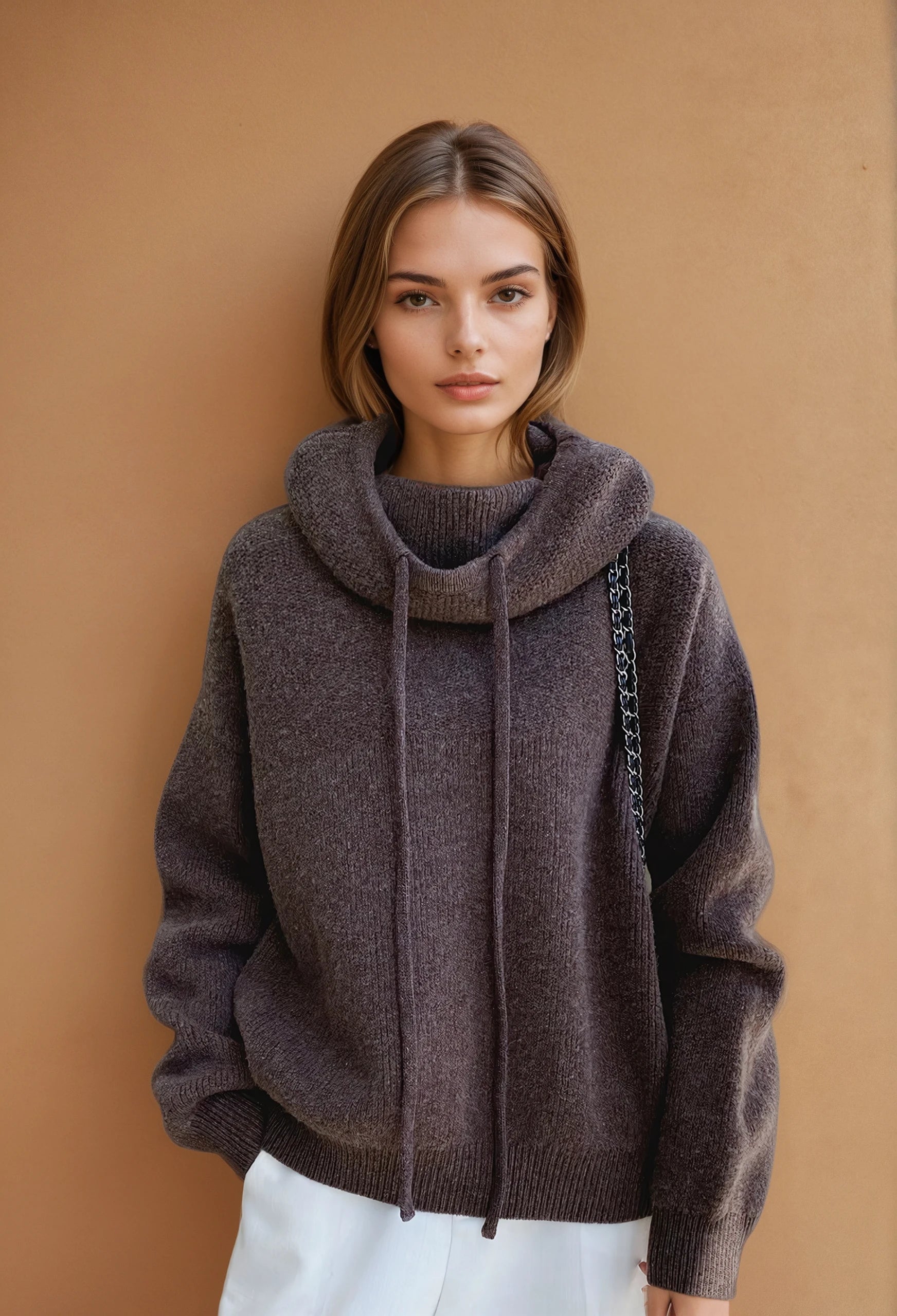 Eva - Damen Strickhoodie – Weicher Kapuzenpullover für Alltag & Freizeit