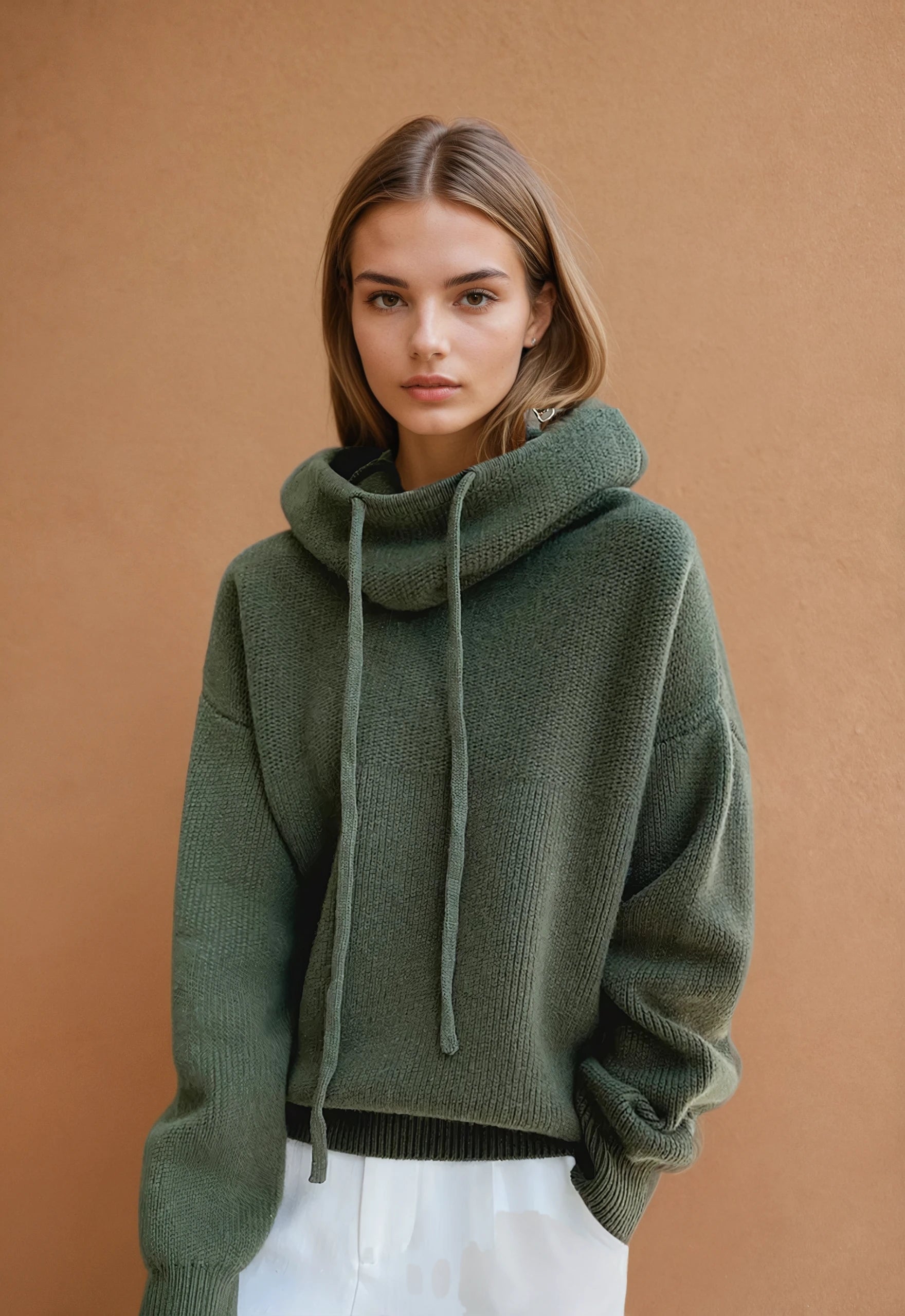 Eva - Damen Strickhoodie – Weicher Kapuzenpullover für Alltag & Freizeit