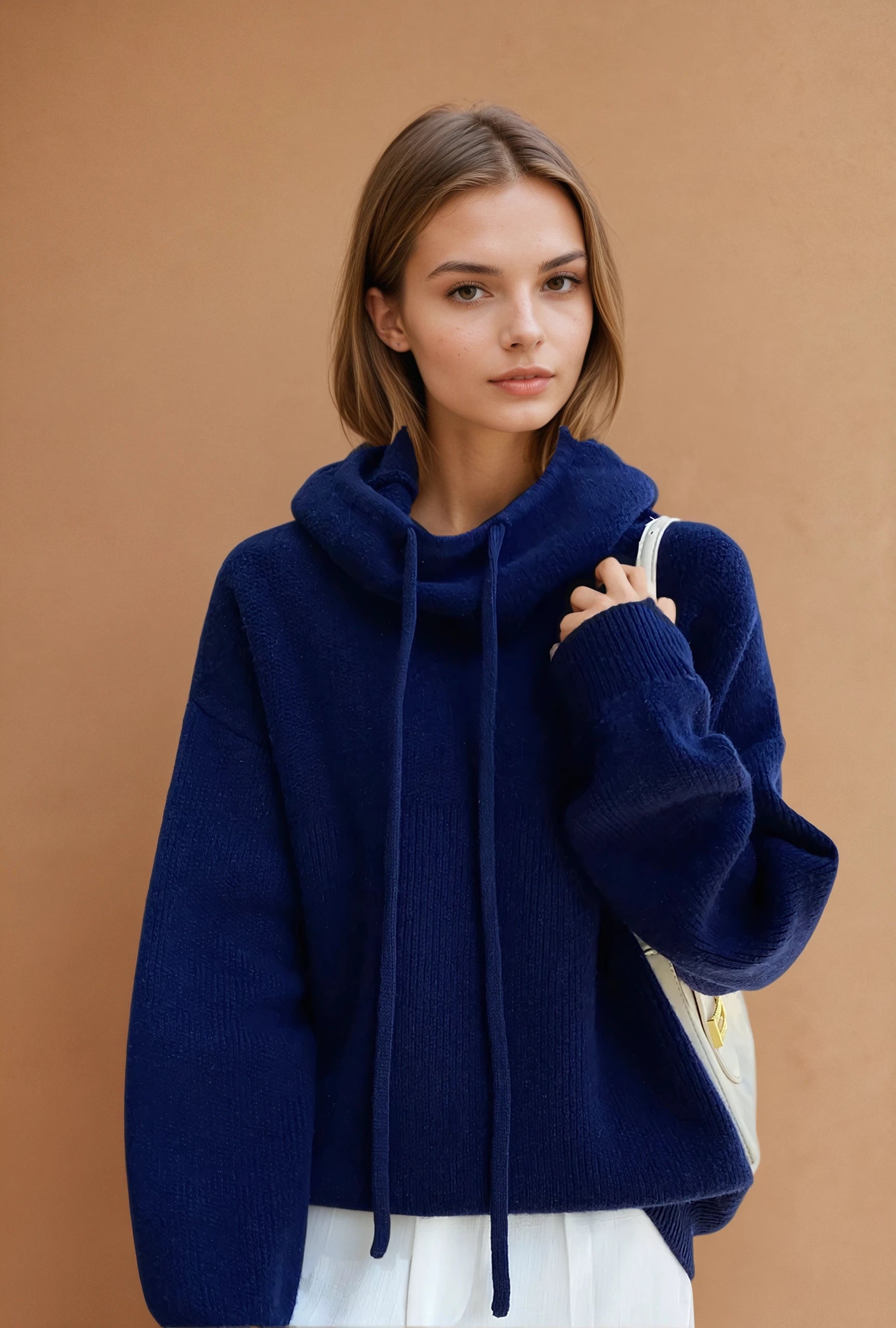 Eva - Damen Strickhoodie – Weicher Kapuzenpullover für Alltag & Freizeit