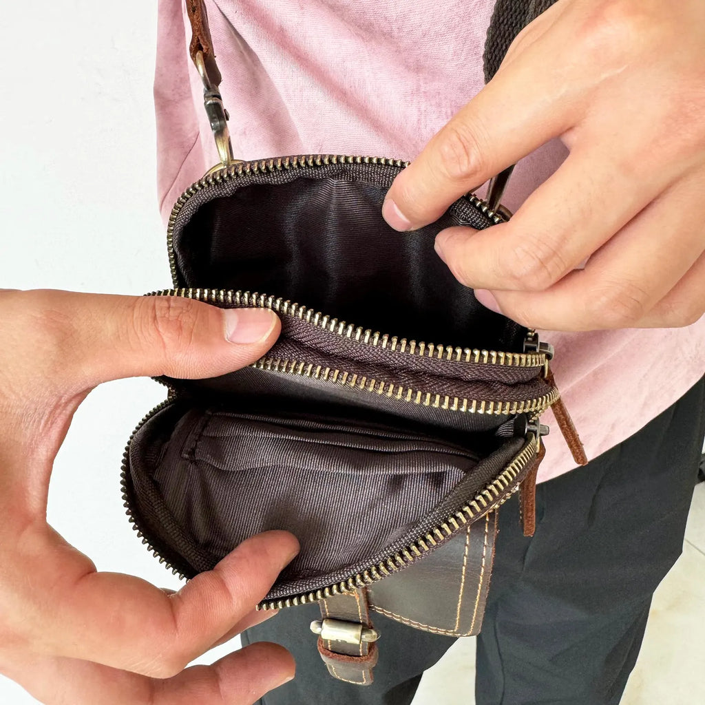 Lars - Vintage Voyager – Herren Leder Crossbody & Gürteltasche